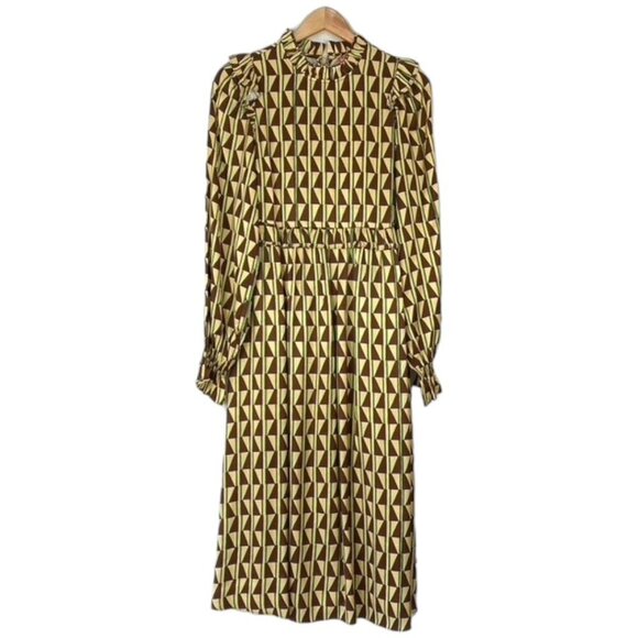 Kitri Savannah Chocolate Tile Midi dress - Picture 2 of 12